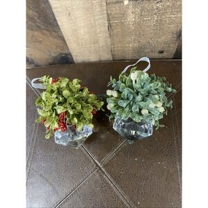 Ganz Christmas The Original Kissing Crystal Mistletoe Ornament Diamond Set Of 2